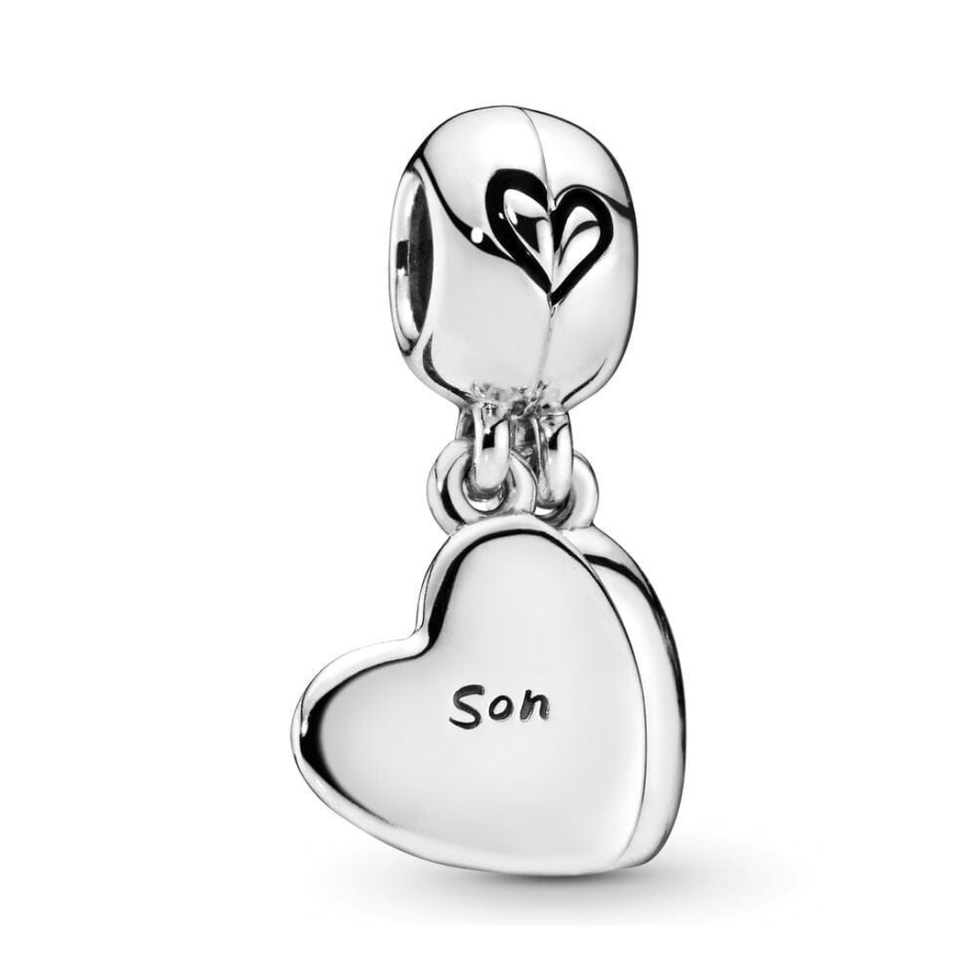 Anne &amp; Oğul Kalp Çift Sarkan Charm