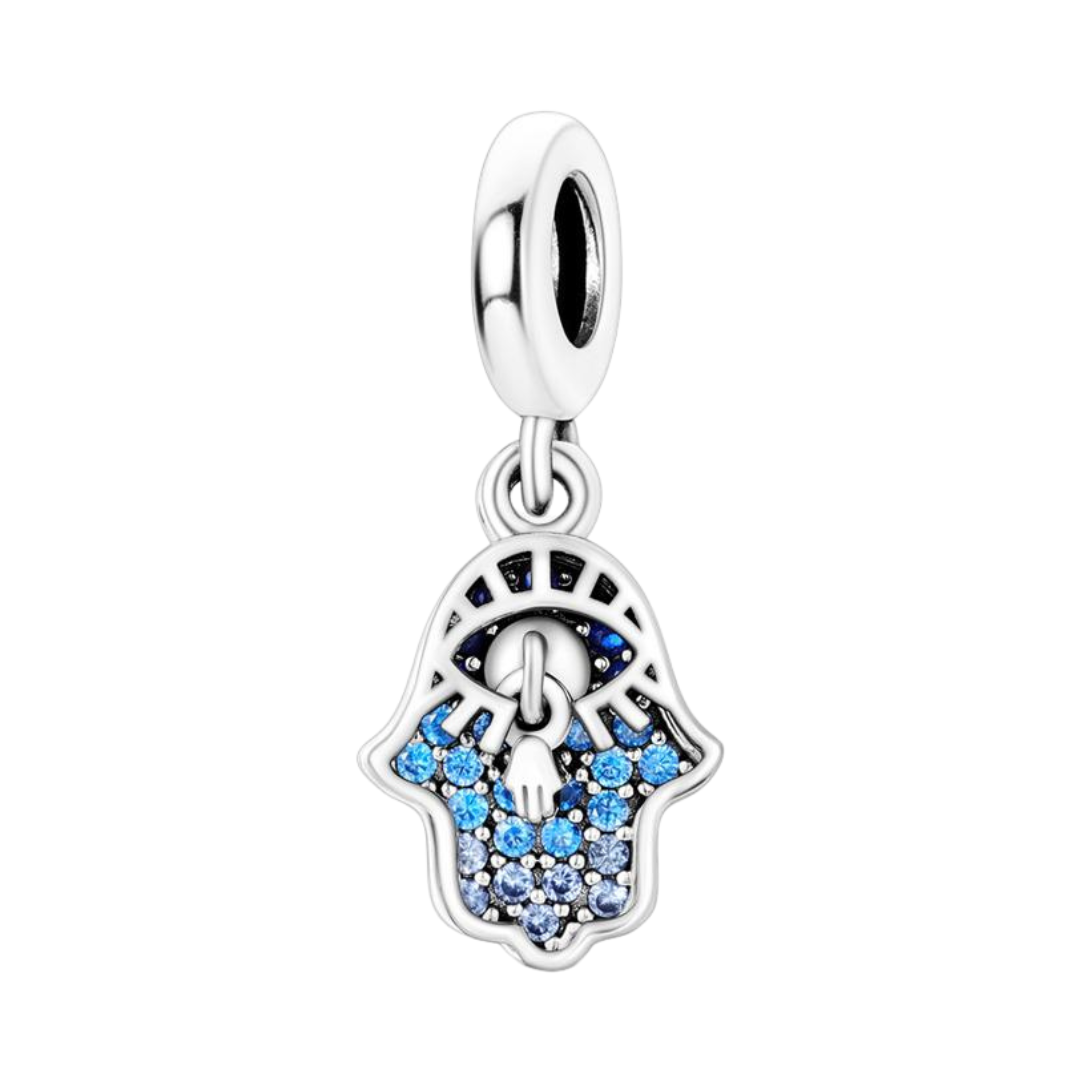 Parıltılı Hamsa Çift Sarkan Charm