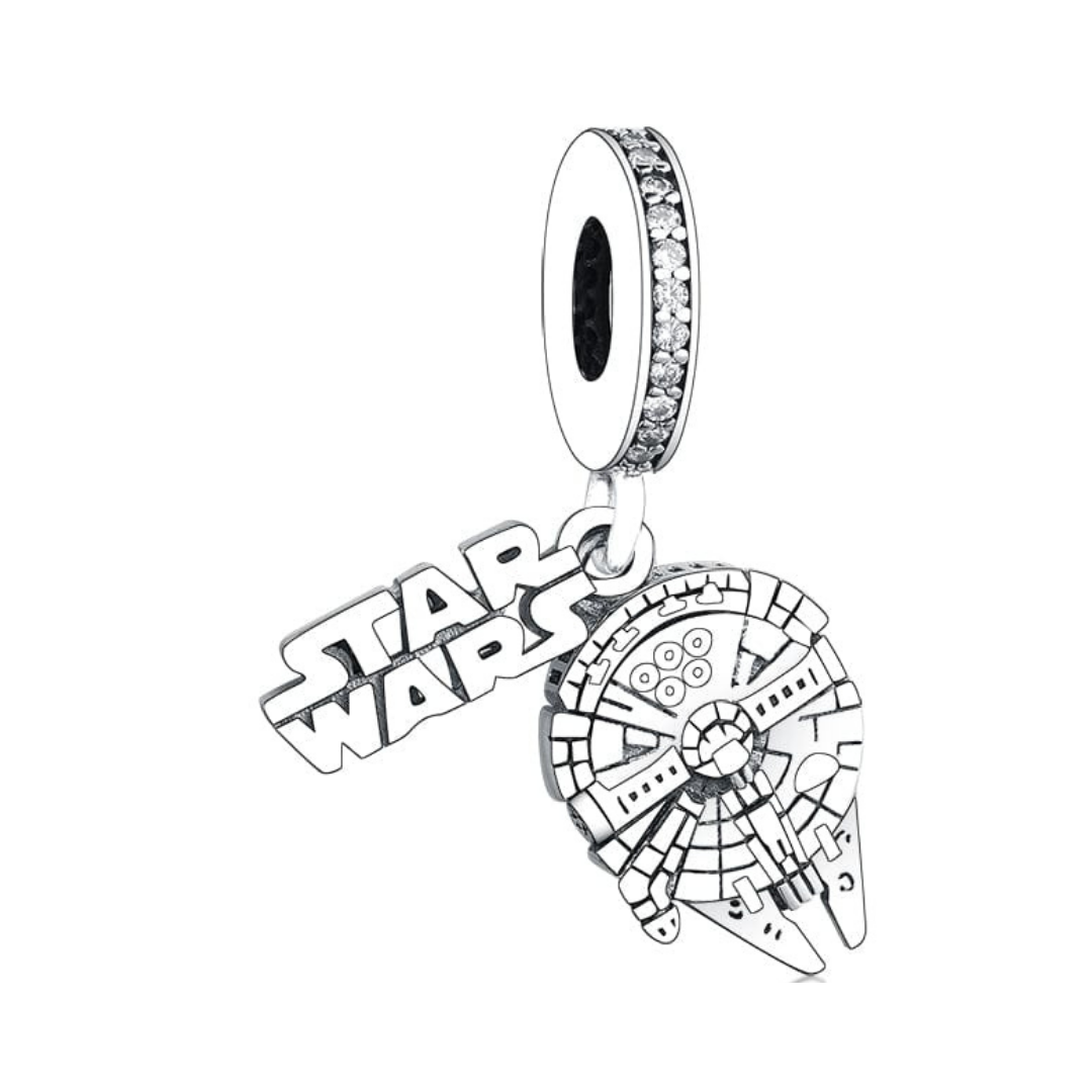 Star Wars-Gümüş Millennium Falcon Sallantılı Charm