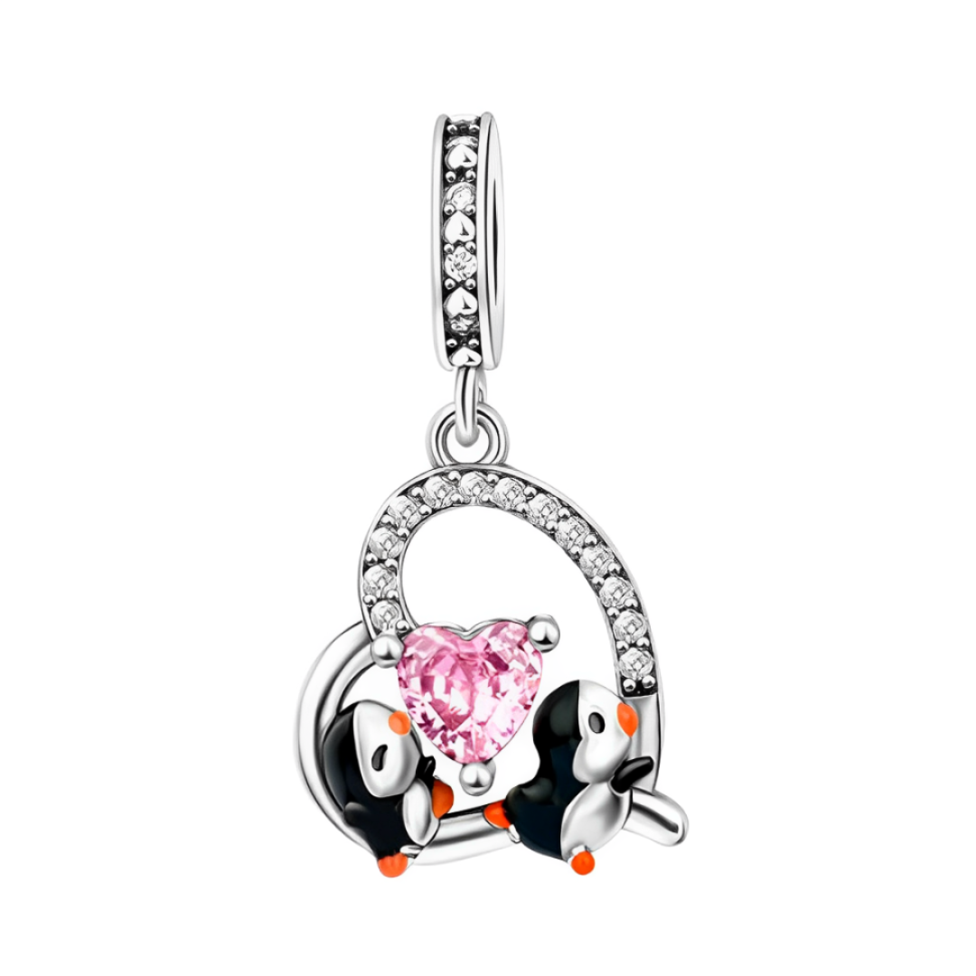 Penguen ve Kalp Sarkan Charm