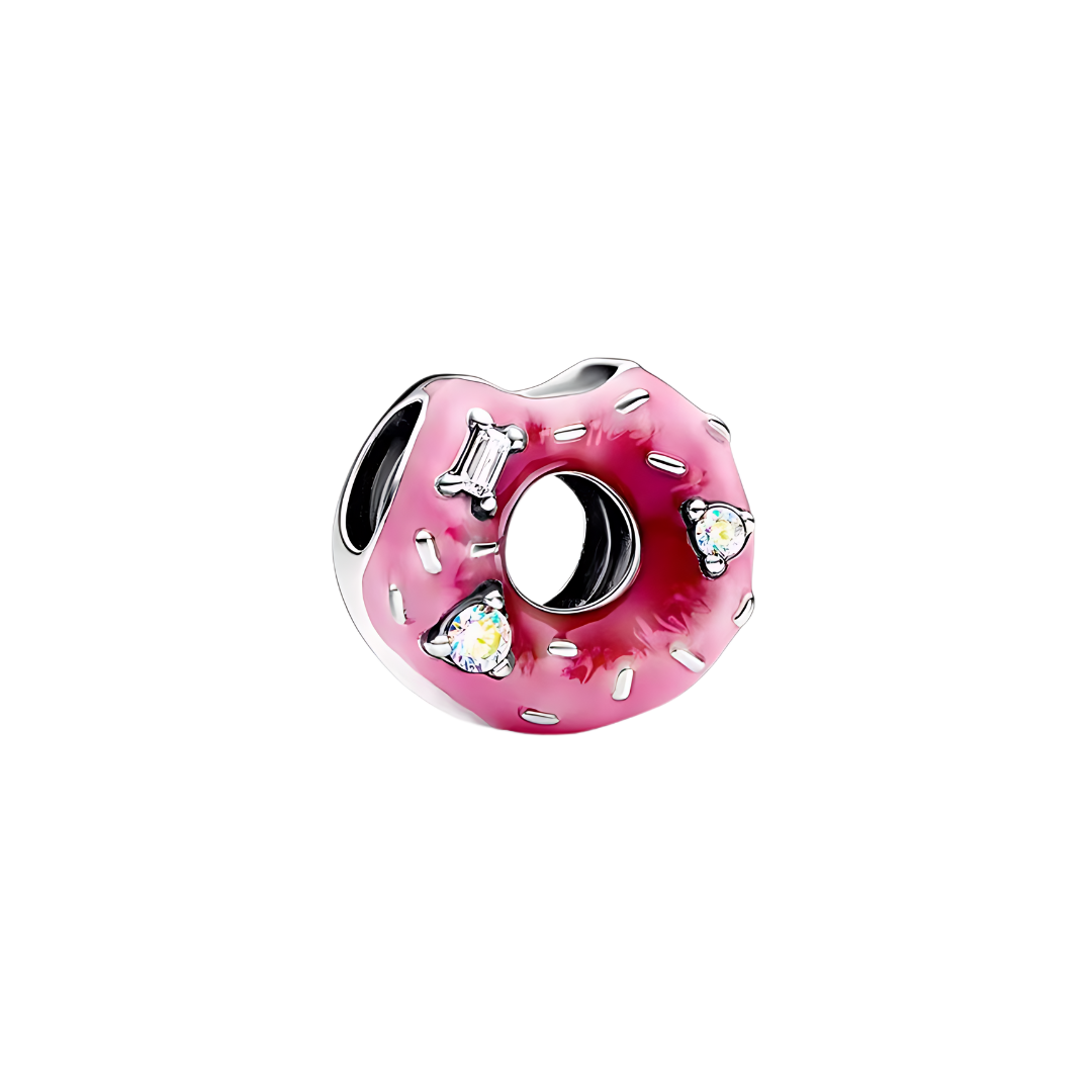 Isırılmış Pembe Donut Charm