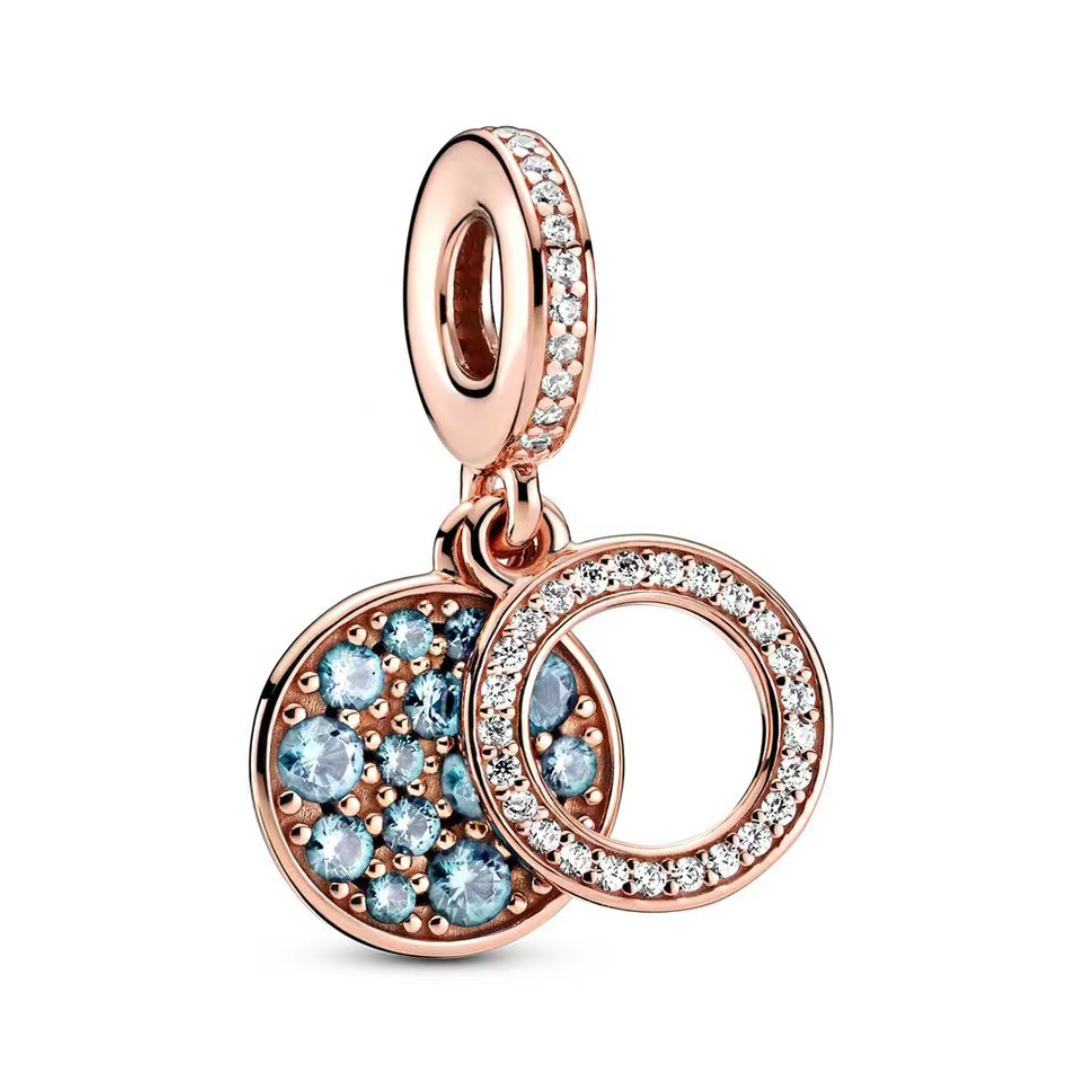Gül Altın Aqua Halo Sarkan Charm
